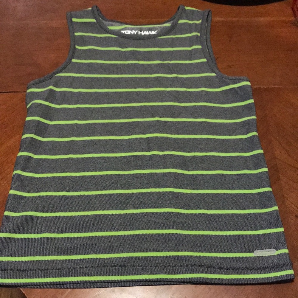Boys Tony Hawk Lime Green and Dark Gray Tank Top